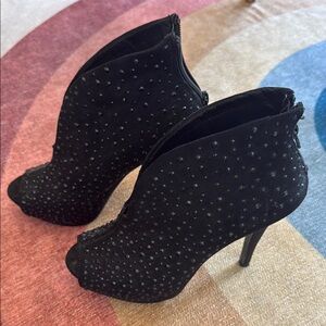Madden Girl Black Stiletto Heels with Rhinestone Embellishments